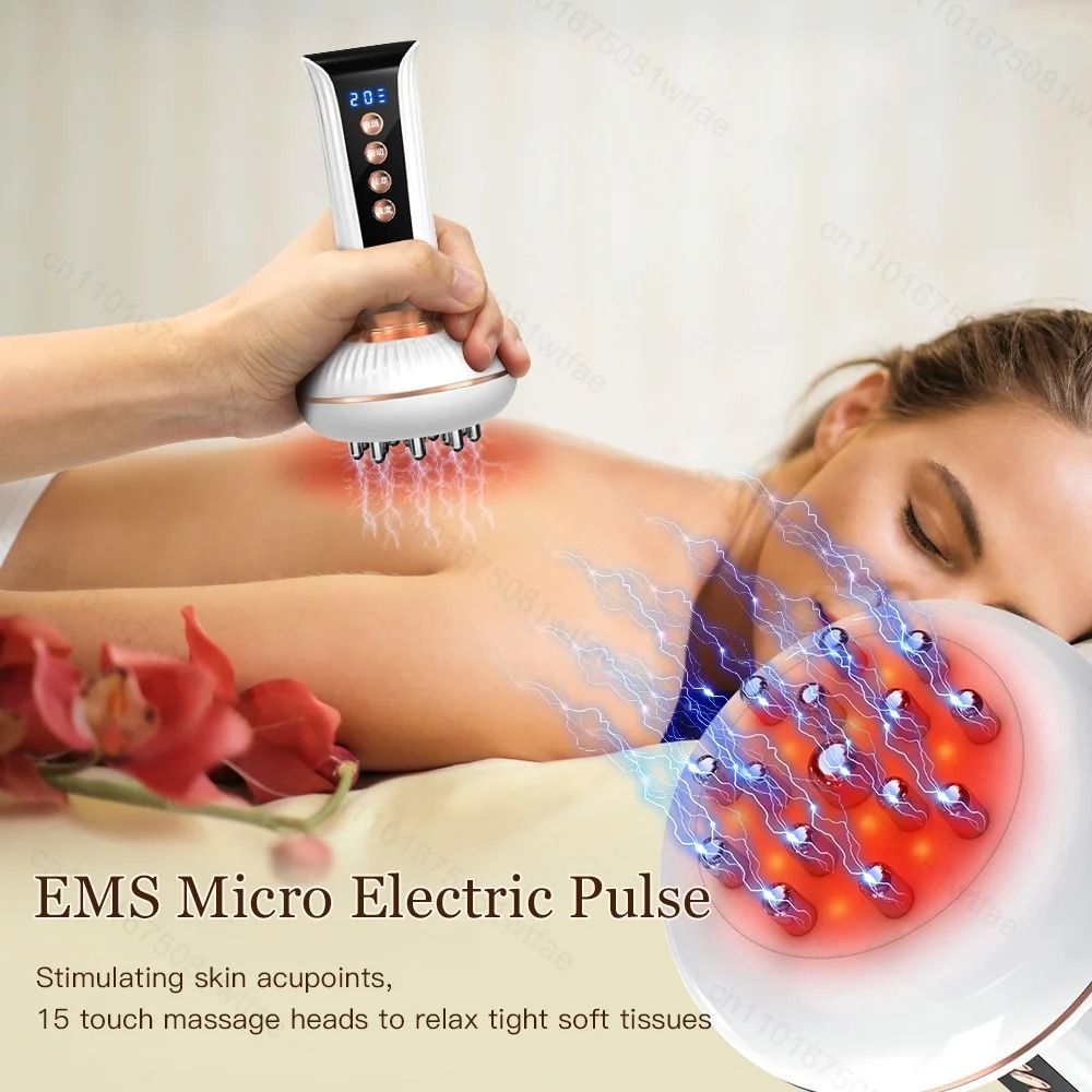 Red Light Heated Body Shaping Massage Brush With EMS And Guasha Therapy 3