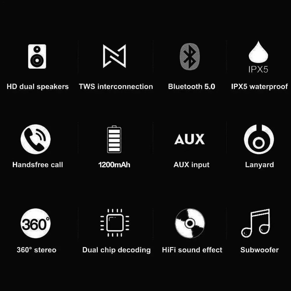 Portable Bluetooth Speaker With Waterproof Design And 3D Bass 2