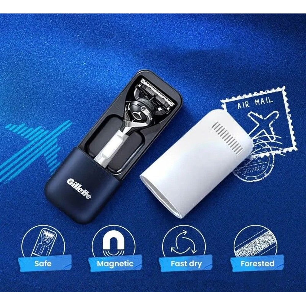 Magnetic Travel Case For Razors With Drainage Design 0
