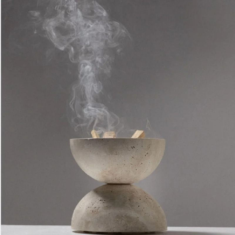 Travertine Sphere Incense Burner For Home And Meditation 1