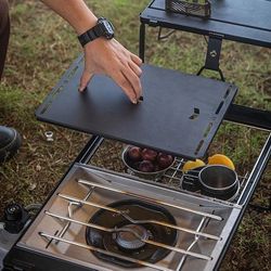 camping table panel and stove cover accessory