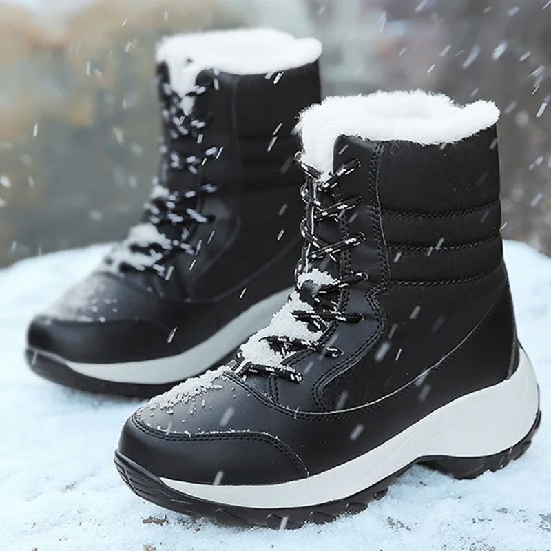 Womens Waterproof Platform Ankle Boots With Plush Lining 2
