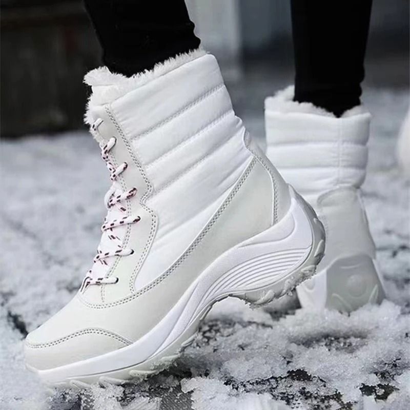 Womens Waterproof Platform Ankle Boots With Plush Lining 5