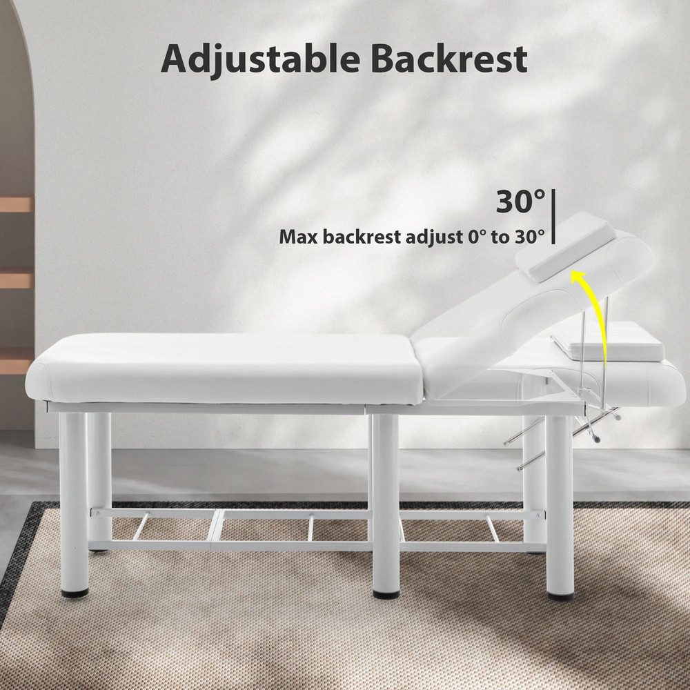 Adjustable Massage Table With Backrest Memory Foam Storage Shelf 4
