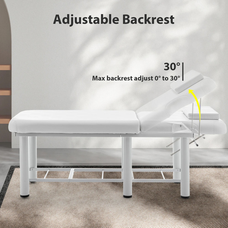 Adjustable Massage Table With Backrest Memory Foam Storage Shelf 4