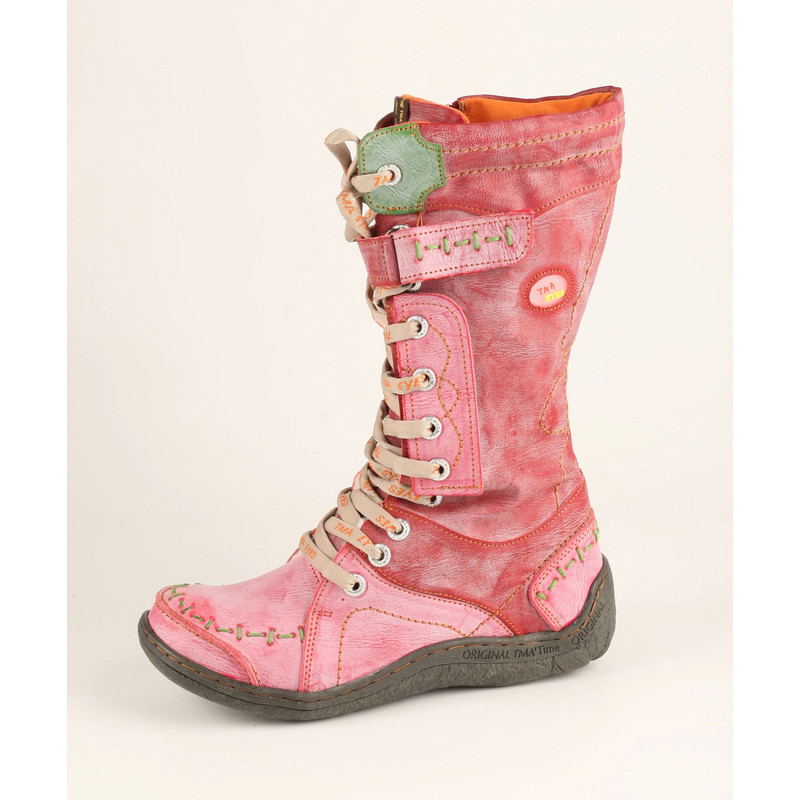 Womens Long Warm Leather Winter Boots With Hand Stitched Design 10