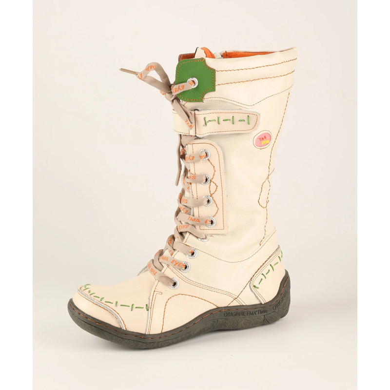 Womens Long Warm Leather Winter Boots With Hand Stitched Design 11