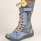 Womens Long Warm Leather Winter Boots With Hand Stitched Design 6