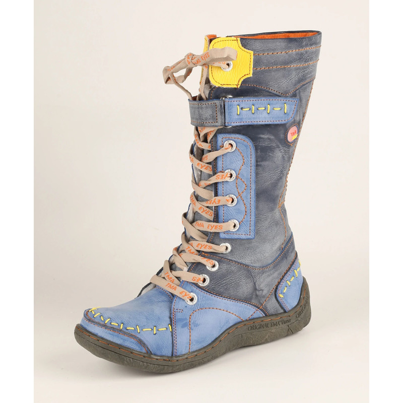 Womens Long Warm Leather Winter Boots With Hand Stitched Design 6