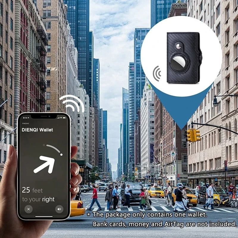 Mens Wallet With Air Tag Slot And RFID Blocking Card Holder 1