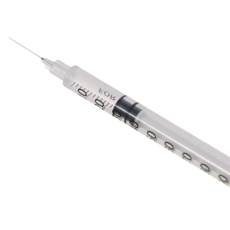 Manual Push Syringe Set 1ml With Straight Tip Needle 20 Pieces 2