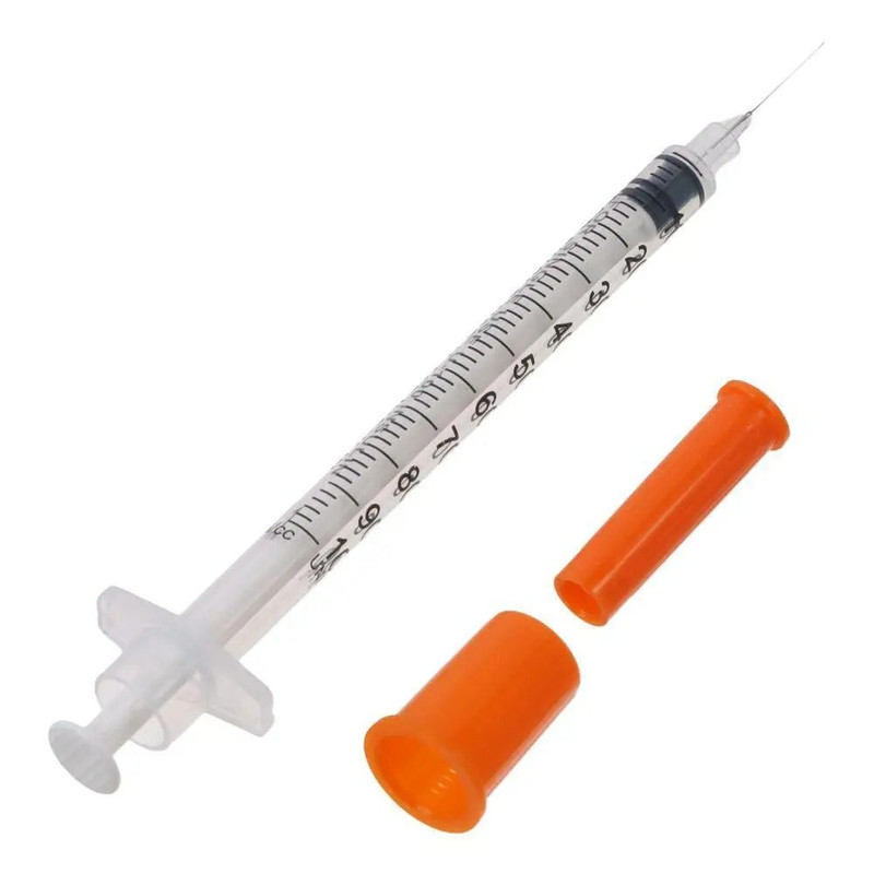 Manual Push Syringe Set 1ml With Straight Tip Needle 20 Pieces 4