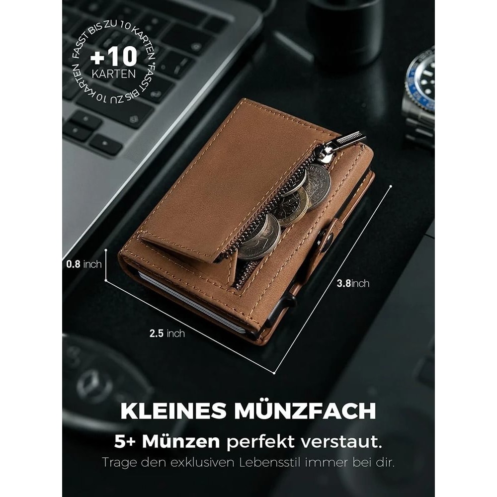 Mens Leather Wallet With Air Tag Slot And RFID Protection 2