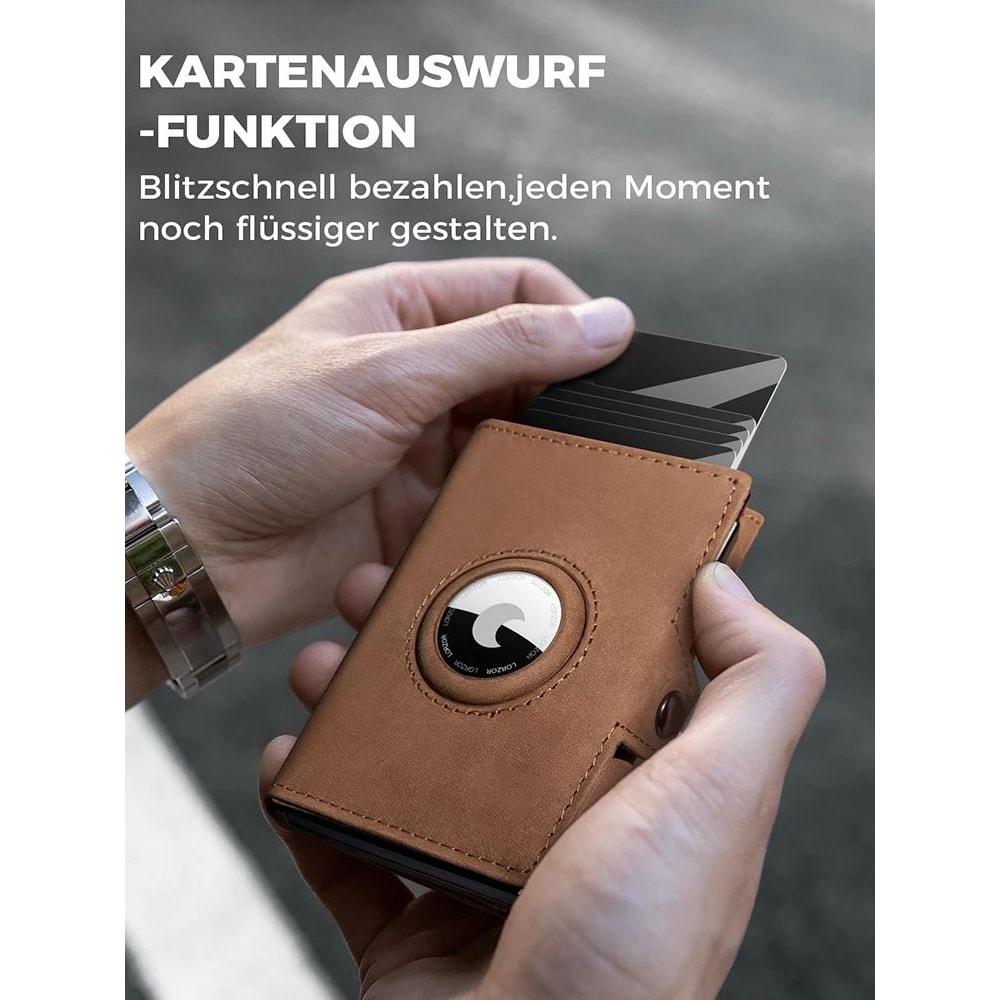 Mens Leather Wallet With Air Tag Slot And RFID Protection 3