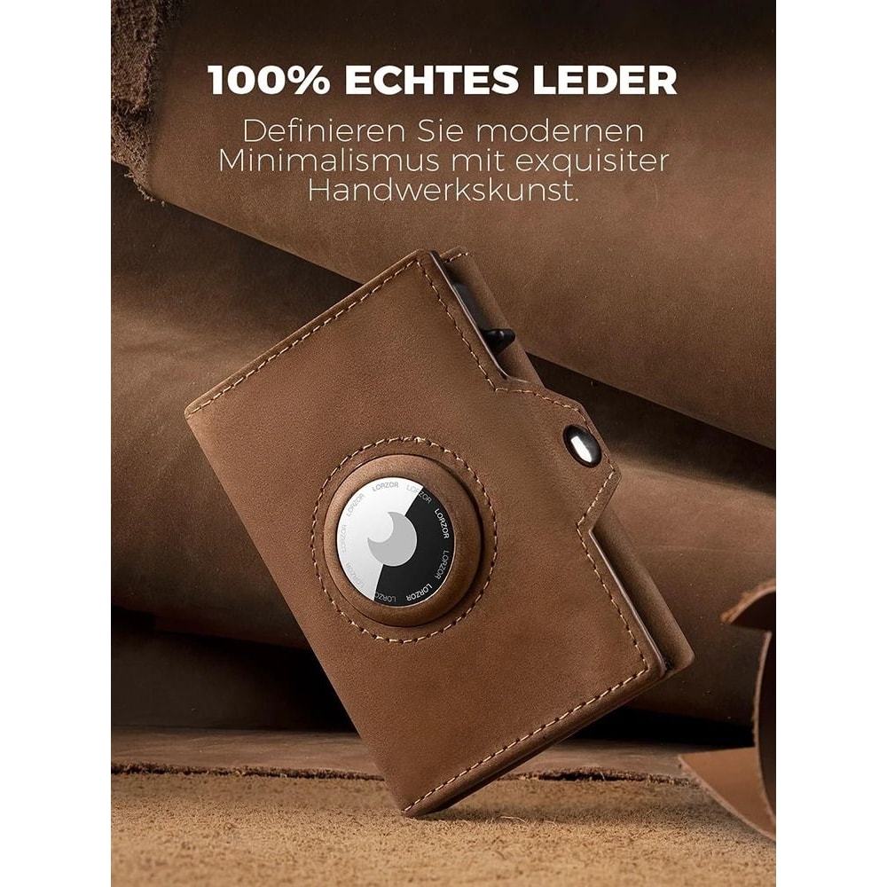 Mens Leather Wallet With Air Tag Slot And RFID Protection 4