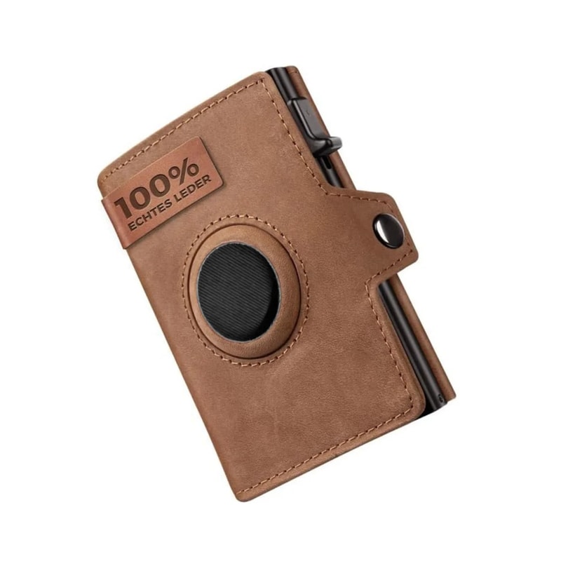 Mens Leather Wallet With Air Tag Slot And RFID Protection 6