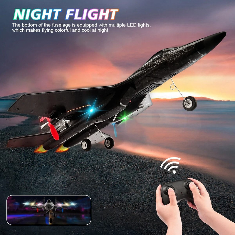 Remote Control Foam Glider Airplane With LED Lights 0