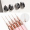 Ultra Thin Pink Nail Art Liner Brushes Set 5 Pcs 2