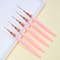 Ultra Thin Pink Nail Art Liner Brushes Set 5 Pcs 15