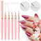 Ultra Thin Pink Nail Art Liner Brushes Set 5 Pcs 7