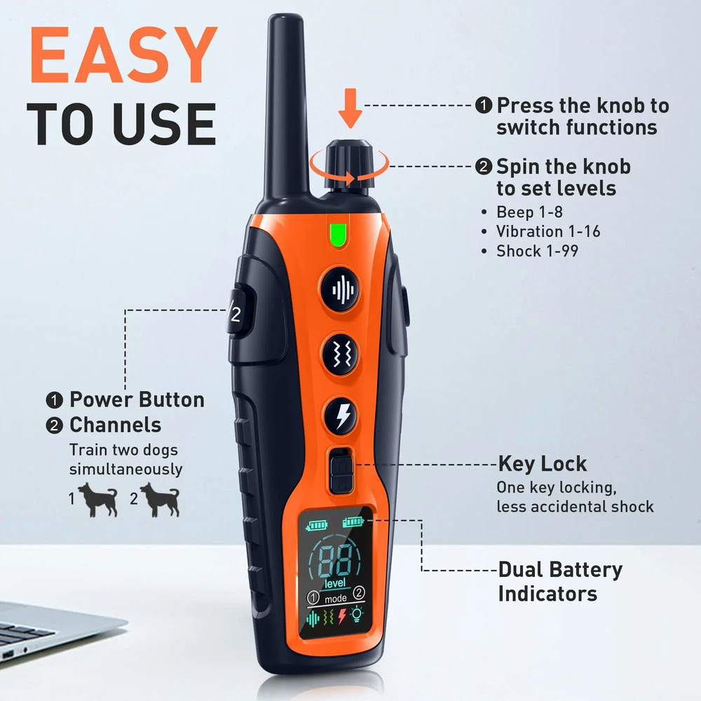 Long Range Electric Dog Training Collar With Waterproof Control 4