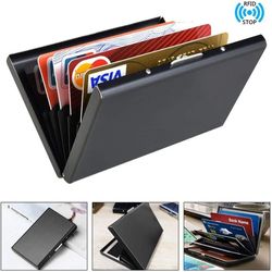 slim metal card holder wallet with rfid protection