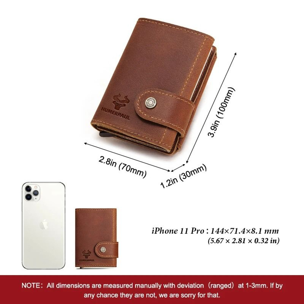 Slim Genuine Leather Mens Wallet With Coin Purse Card Slots 2