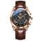 Elegant Mens Waterproof Quartz Watch With Leather Strap 8