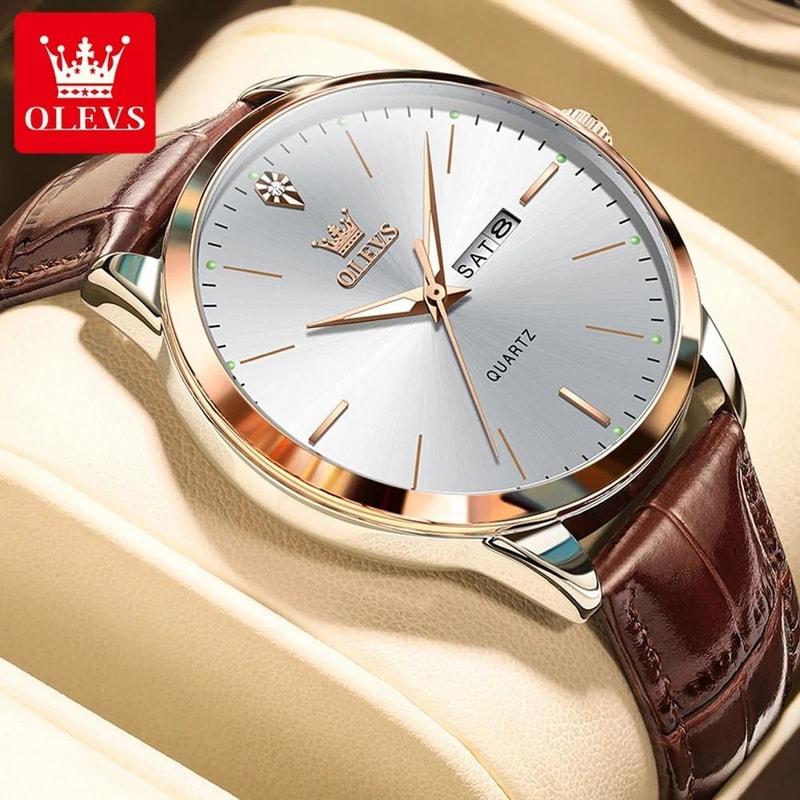 Dual Calendar Quartz Dress Watch For Men With Luminous Display 8