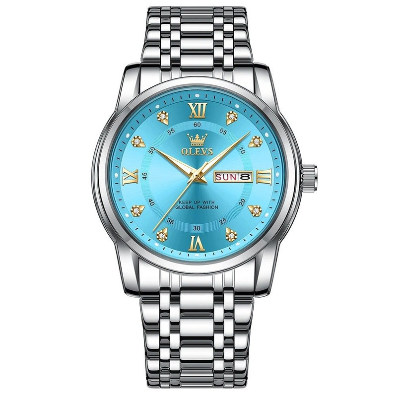Diamond Accent Quartz Watch With Dual Calendar And Roman Dial 5