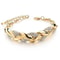 Gold Leaf Crystal Pendant Bracelet With Adjustable Chain 6