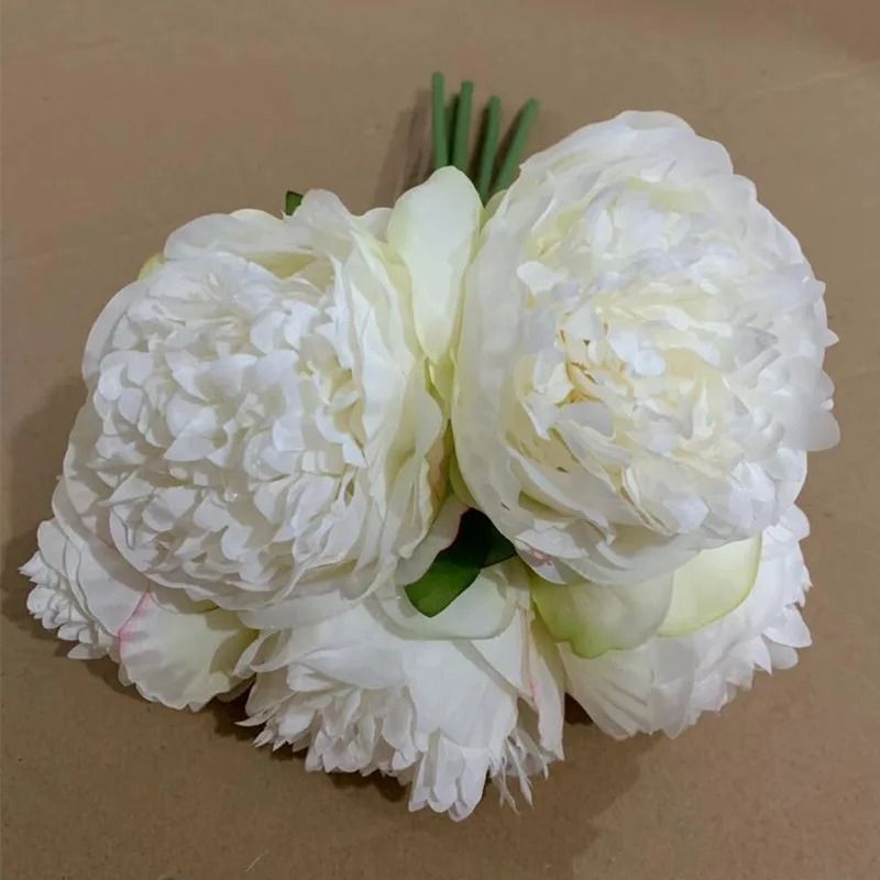 Artificial Rose Peony Bouquet With 5 Large Blooms 10