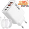 120W 4 Port USB Type C Fast Charging Wall Adapter With Data Cable 0