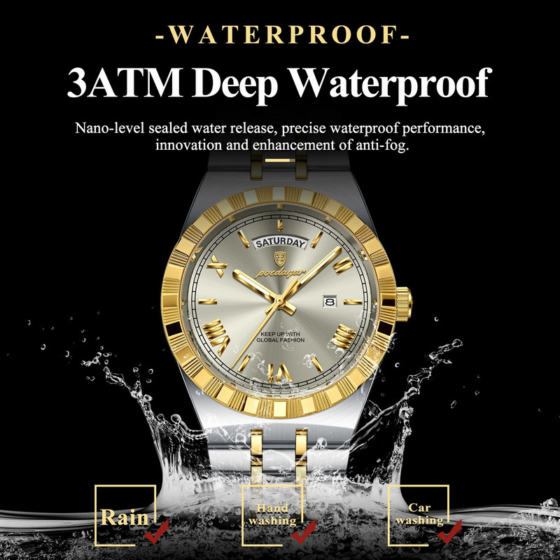 Luxury Business Quartz Watch For Men With Week Date Display 2