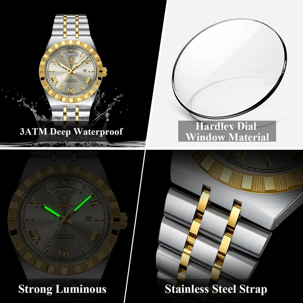 Luxury Business Quartz Watch For Men With Week Date Display 3