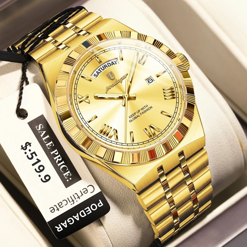 Luxury Business Quartz Watch For Men With Week Date Display 12