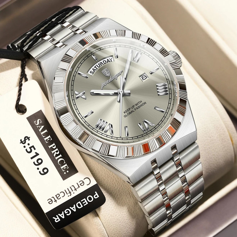 Luxury Business Quartz Watch For Men With Week Date Display 6