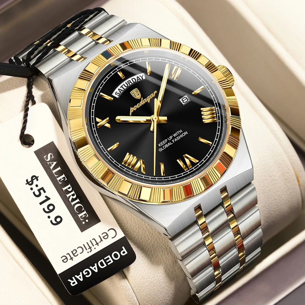 Luxury Business Quartz Watch For Men With Week Date Display 8