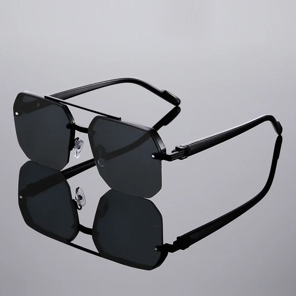 Oversized Semi Rimless Sunglasses With Gradient Lenses 2