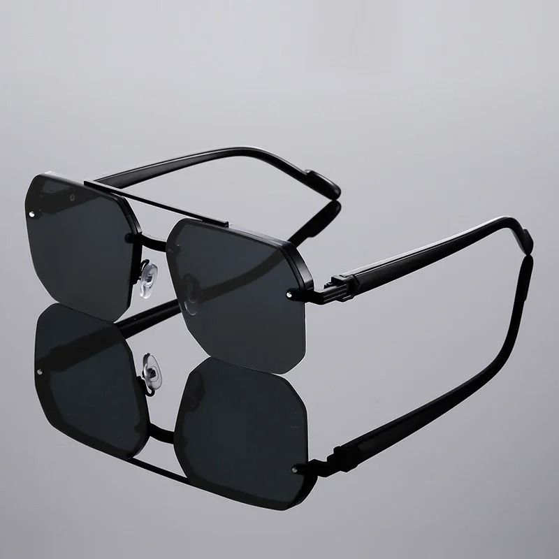Oversized Semi Rimless Sunglasses With Gradient Lenses 2