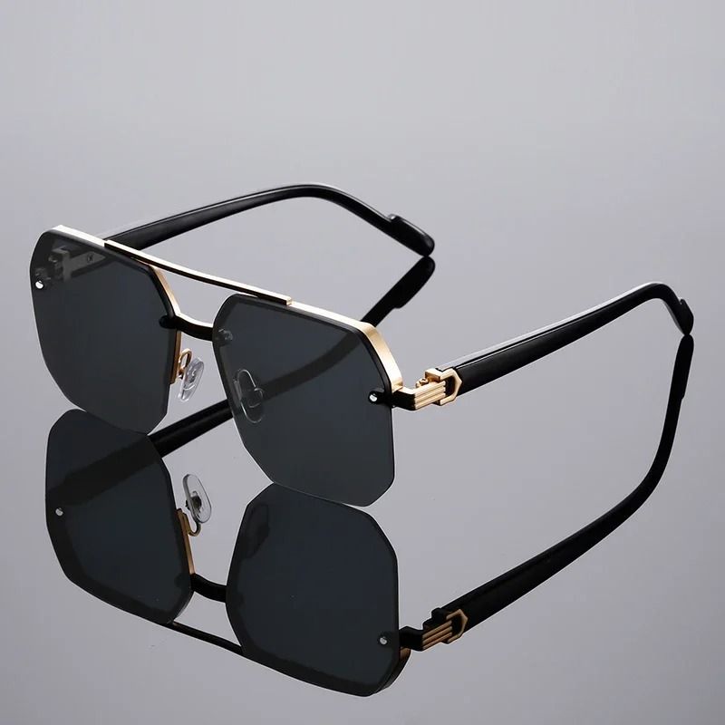 Oversized Semi Rimless Sunglasses With Gradient Lenses 3