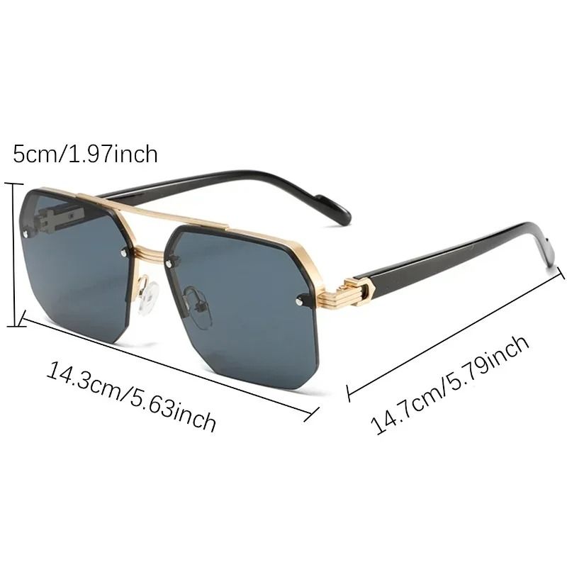 Oversized Semi Rimless Sunglasses With Gradient Lenses 5