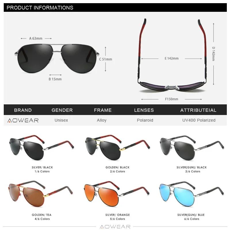 Aviation Polarized Aluminum Sunglasses For Driving  Outdoor Use 4