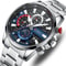 Mens Sports Chronograph Quartz Watch With Stainless Steel Case 0