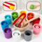 Montessori Wooden Color Sorting Cups Educational Toy 2
