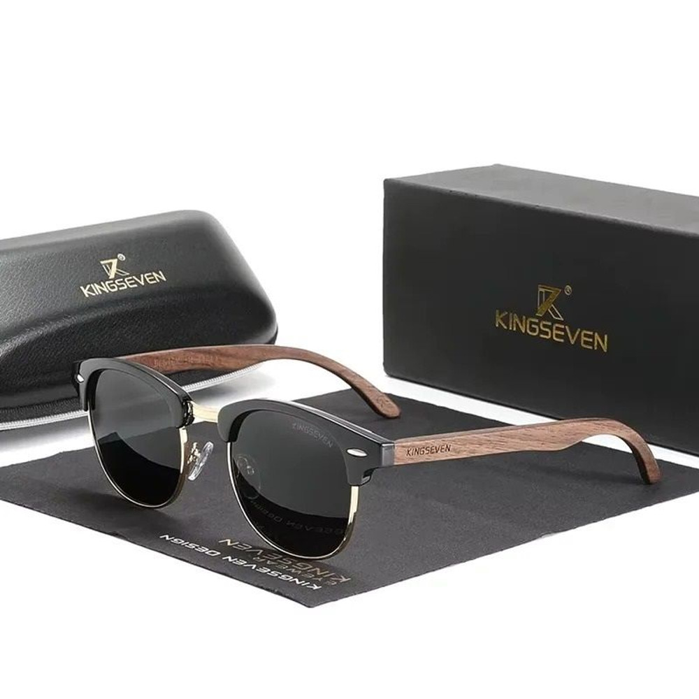 Walnut Wood Polarized Sunglasses With UV400 Protection 4