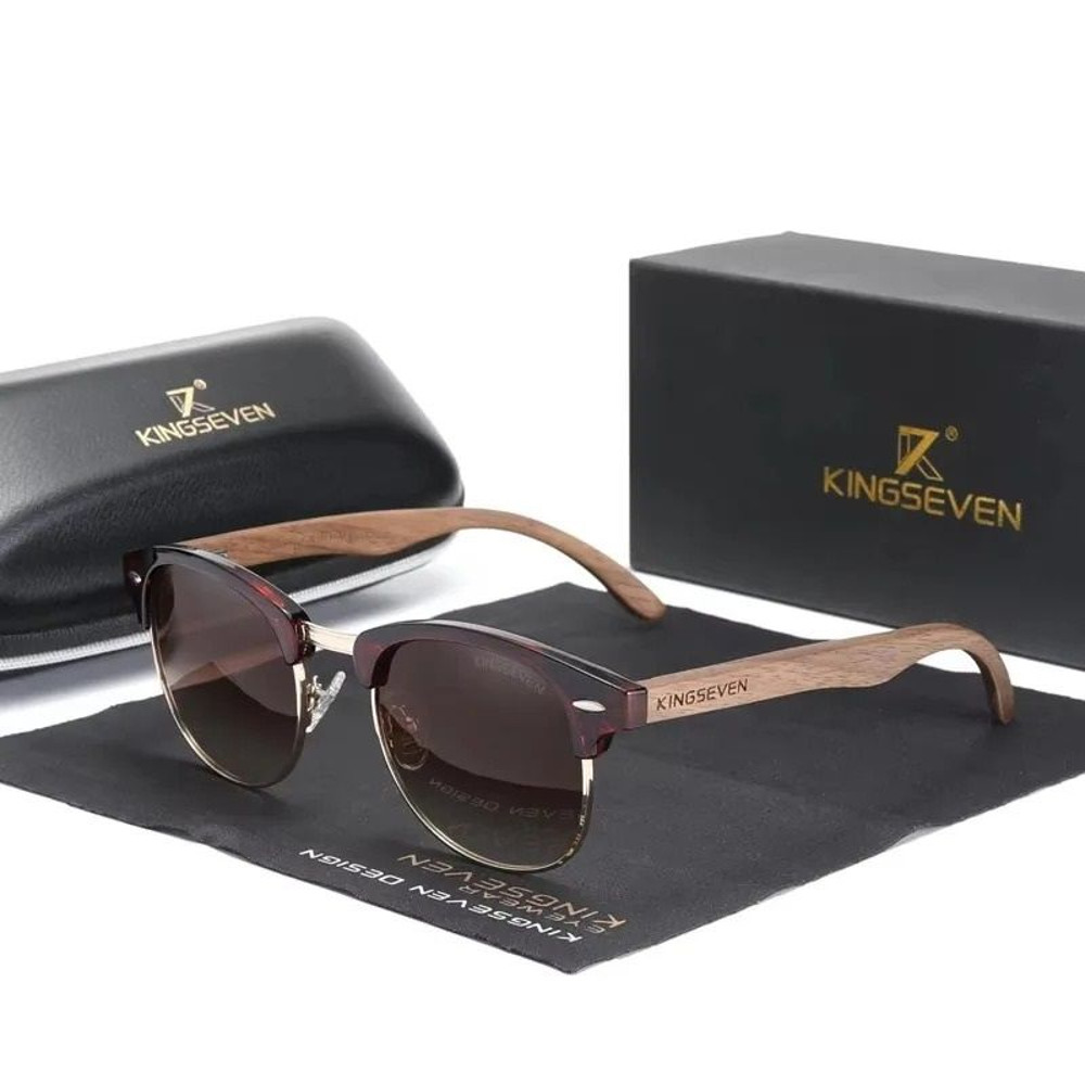 Walnut Wood Polarized Sunglasses With UV400 Protection 0