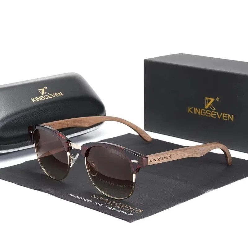 Walnut Wood Polarized Sunglasses With UV400 Protection 0