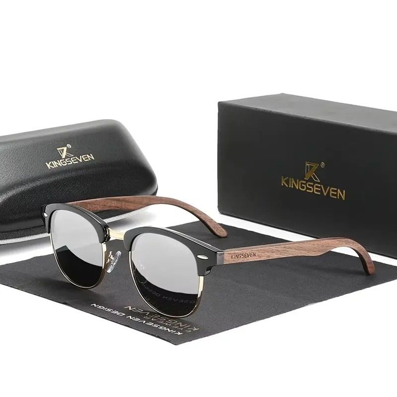 Walnut Wood Polarized Sunglasses With UV400 Protection 7