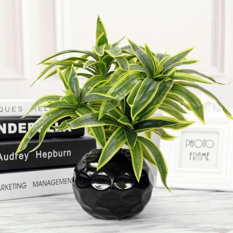 36cm Artificial Palm Bamboo Branch With 3 Heads 2